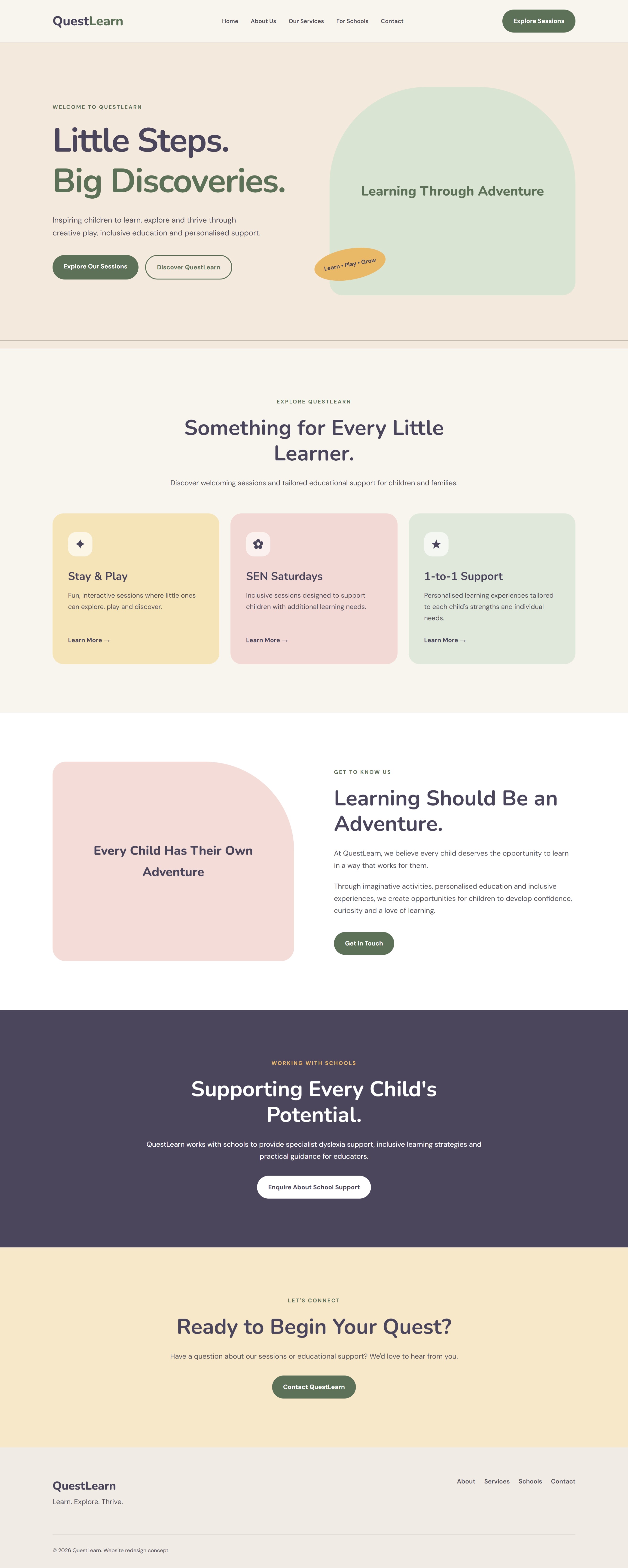 QuestLearn website concept